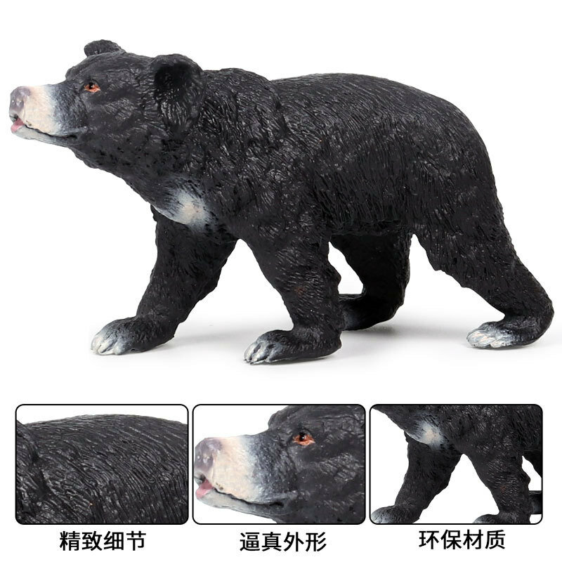 Simulazione per bambini di modelli di orsi neri selvatici animali solidi decorazioni per orsi neri giocattoli