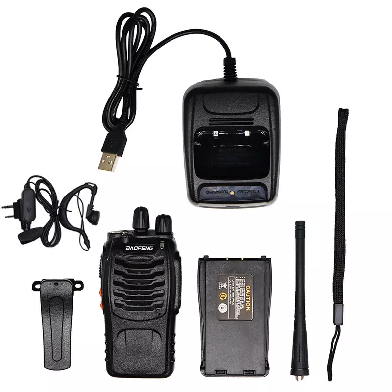 Baofeng-walkie-talkie BF-888S Original, conjunto de Radio bidireccional BF 888s, UHF 400-470MHz, 16 canales, transceptor de Radio, 10 unidades por lote