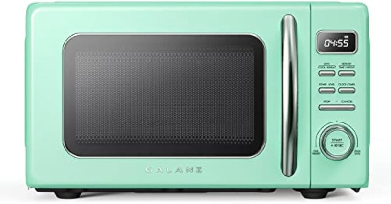 Galanz-Retro Forno Microondas bancada, Auto Cook e Reheat, descongelar, Funções de início rápido, Easy Clean, GLCMKZ11GNR10