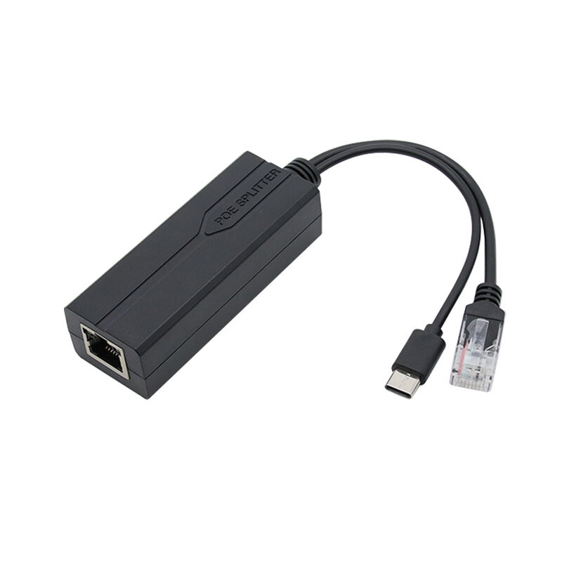 Rozdzielacz 100M 48V do 5V POE standardowy izolowany głowica/głowica USB żeńskie/typ-C/Micro USB moduł zasilania rozdzielacz POE