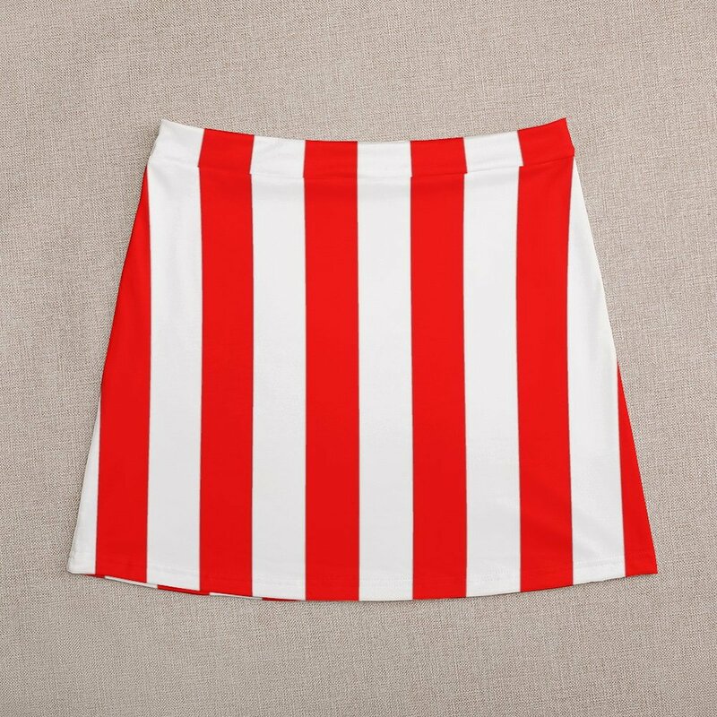 กระโปรงสั้นสำหรับผู้หญิงลายเส้นสีแดงและสีขาว-พิกเซล ROK MINI ROK MINI ดีไซน์ชุดพิกเซล