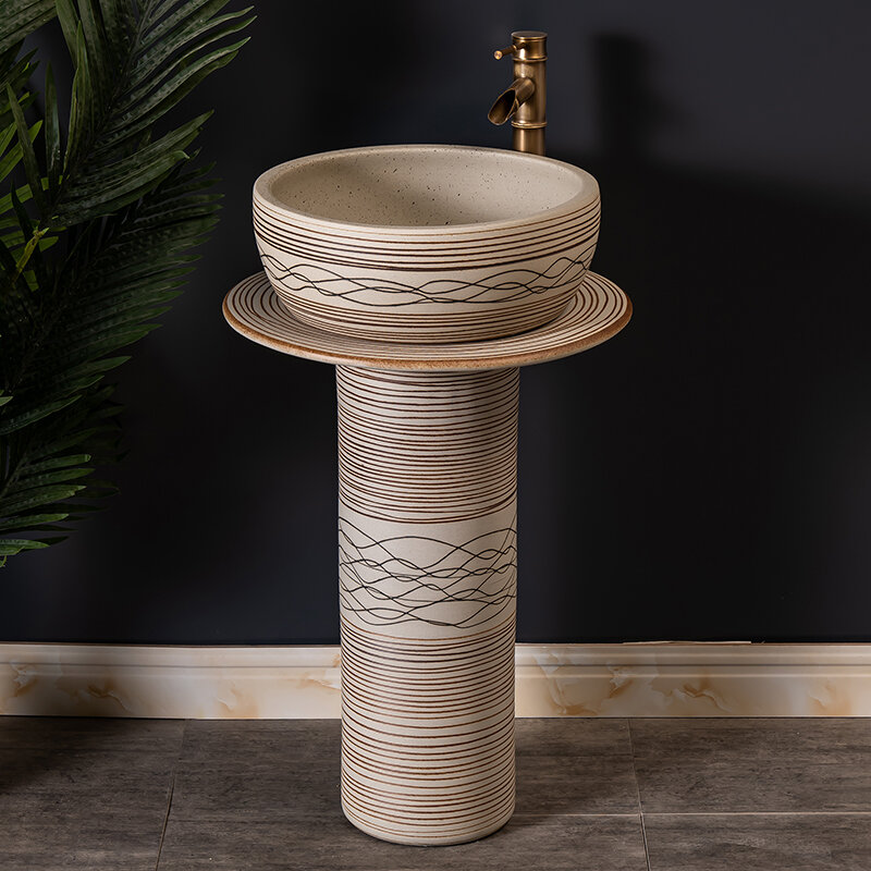 Household pillar washbasin ceramic