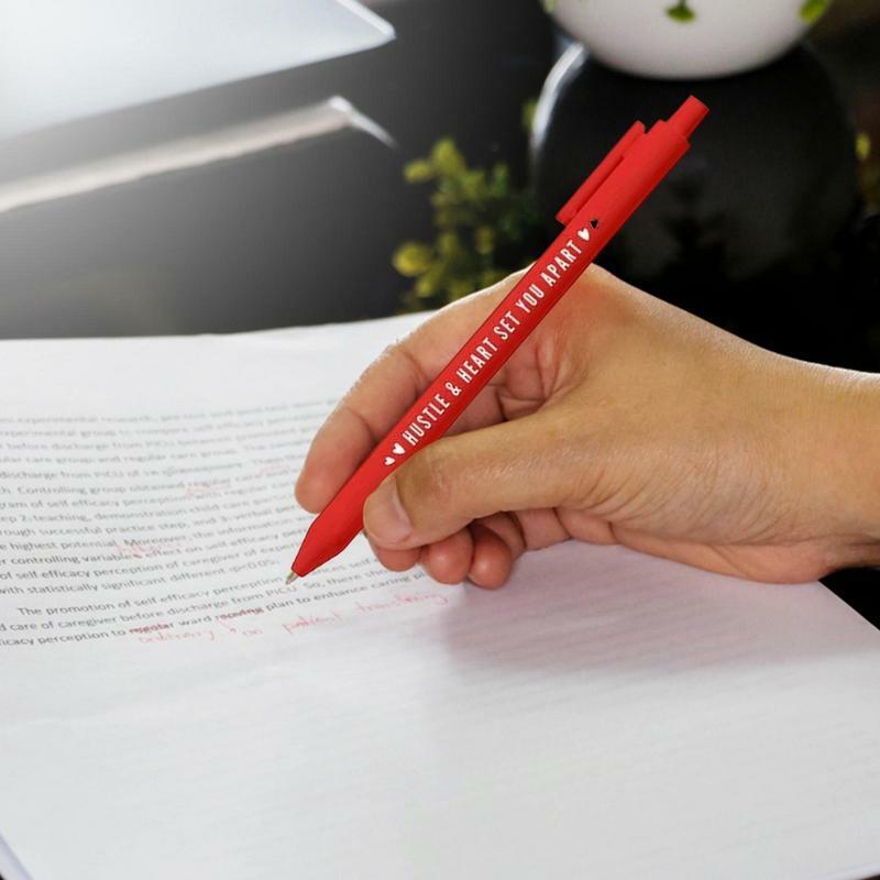 5/11 pces canetas motivacionais caneta esferográfica tinta preta encorajando canetas retráteis coloridas para presente mulher escrever artigos de papelaria
