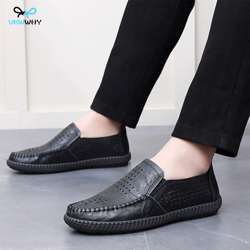 2024 Business Leather Shoes Moccasin Shoes Breathable Men's Casual Loafers Comfortable Shoes for Men Summer Men's Sneakers