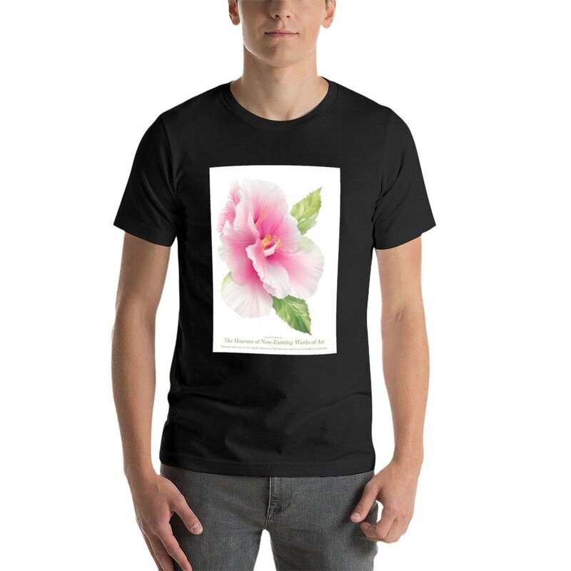 Blusa rosa de flor de hibisco masculina, plus size tops