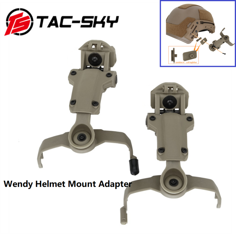 TS TAC-SKY Tactical Helmet Wendy 1.0 2.0 3.0 Series adattatore per binario per casco compatibile con Tactical COMTAC II III Headset