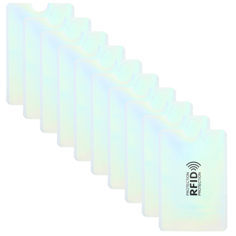Anti-RFID Aluminum Foil Card Sleeves, Anti-Scan, Anti-Degaussing, Bolsas de proteção Bus, Banco do negócio, 10 pcs