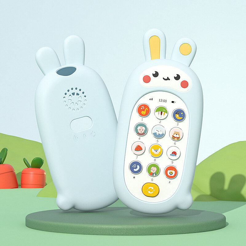 Mainan ponsel silikon anak-anak, silikon, mainan Penyejuk dapat membuat bayi Puzzle pendidikan dini 0-3 tahun simulasi bayi telepon Musik