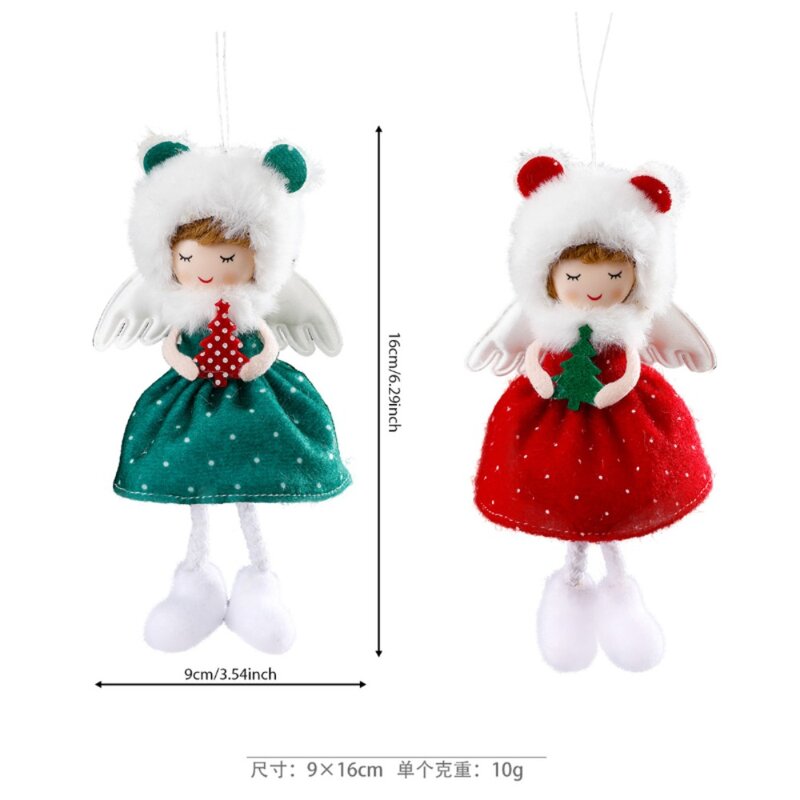 Anjo pendurado ornamentos para decorações de Natal, bonecas para casa, árvore de Natal, pingente bonito, presente infantil
