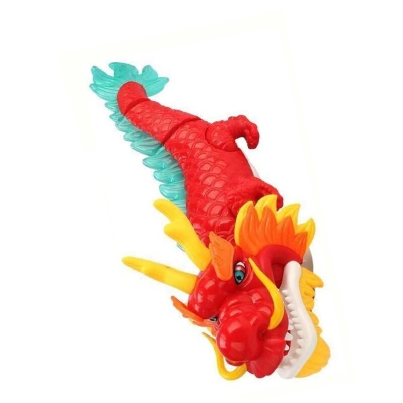 B2EB-juguete LED del dragón del zodiaco bailando con música, dragón que mueve eléctrico con rueda Universal, regalo para