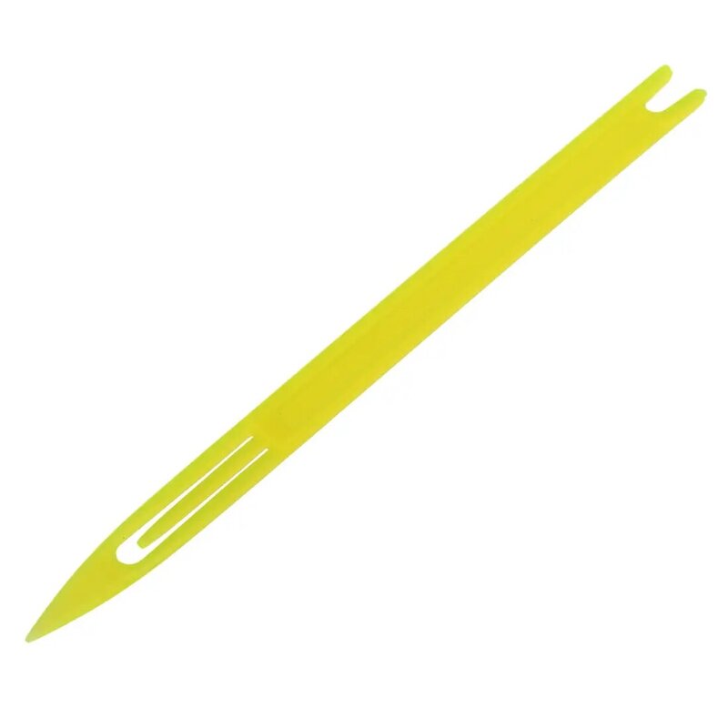 プラスチック製の釣りネットの修理、ネット針の角、黄色、2 # 、5個