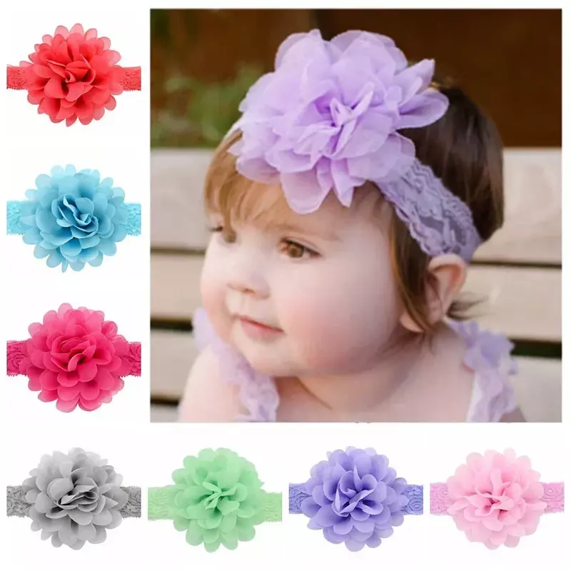 6pcs/lot Big Flower Head Band for Baby Girl Delicate Hollow Headband Bangs Newborn Soft Not Harmful to Hair Infant Headwear