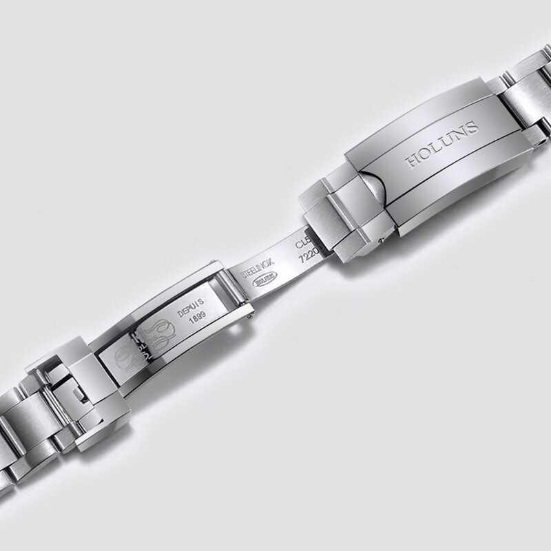 HOLUNS นาฬิกากลไกอัตโนมัตินาฬิกาสแตนเลสผู้ชายเต็มรูปแบบ50M กันน้ำเซรามิค Bezel Luminous Fashion Jam Tangan