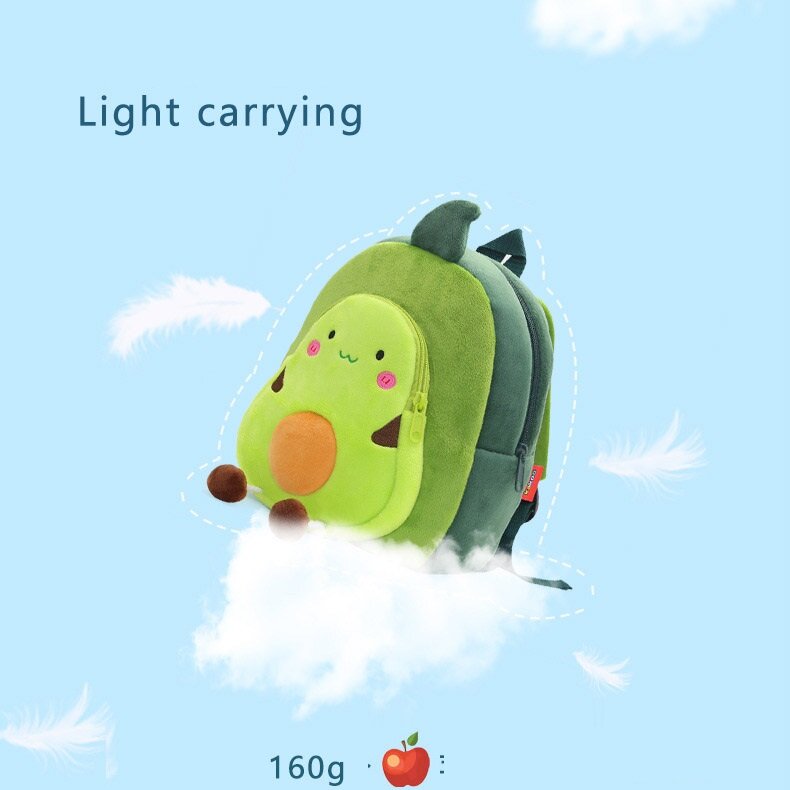 شخصية 11 "لطيف الفاكهة طفل على ظهره للبنين بنات ، اسم مخصص لينة أفخم الأفوكادو حقيبة صغيرة حقائب السفر