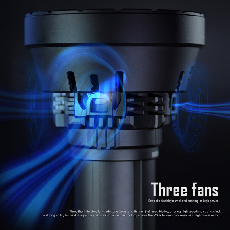 Imagalt-ms32 lanterna, alta potência, recarregável, profissional, alcance 1618m, 200000 lumen
