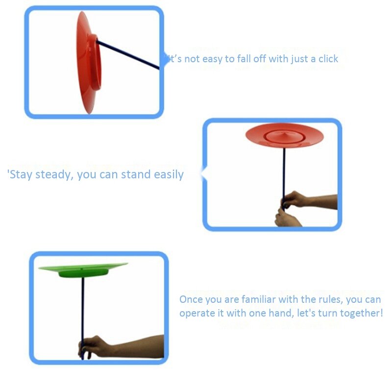 6 zestawów plastikowych obrotowych talerzy do żonglowania rekwizytami narzędzia do ćwiczeń dzieci dzieci ćwiczące balansowanie zabawka do domu na zewnątrz