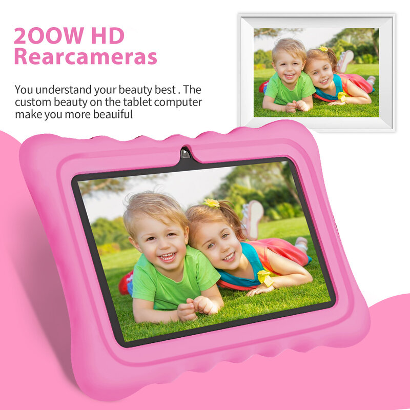 Tableta con cámara Dual para niños, tablet con 2GB de RAM + 32GB de ROM, WiFi, Bluetooth, Software educativo instalado con funda a prueba, novedad de 2024