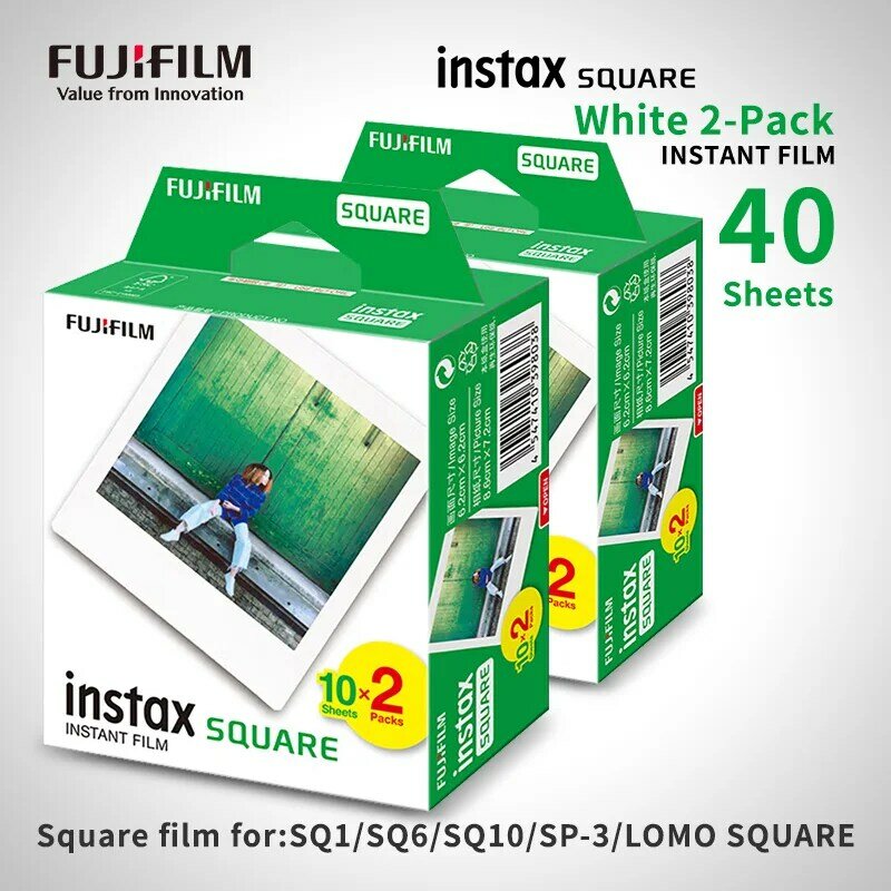 Fujifilm-película ancha instantánea para cámara Fuji Instax, borde blanco, 100, 200, 210, 300, 500AF, 40 hojas