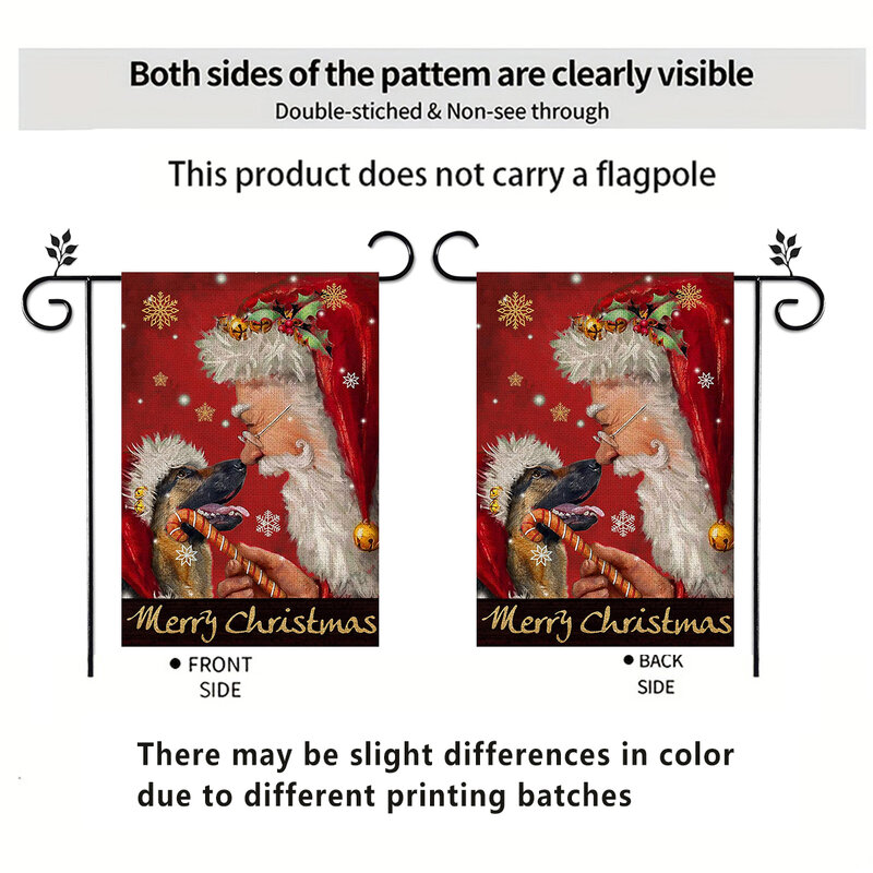 1pc Snowman Christmas tree pattern flag, Christmas double-sided printed garden flag, farm yard decoration, excluding flagpoles