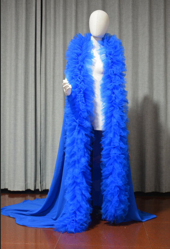 Шифоновый Тюль с оборками модный сценический шар женский свадебный плащ Индивидуальный размер
