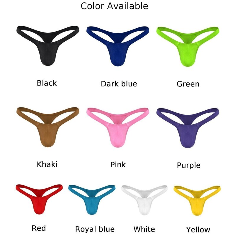 Sexy Solid Color Thongs Low-Rise Simple T-Back Thong Bluge Pouch Briefs G-String Bikini Underwear Pump Man Thong For Men