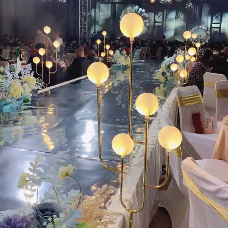 AOSONG lampu pernikahan Modern dekorasi panggung malam LED meriah lampu jalan kecil apel segar latar belakang