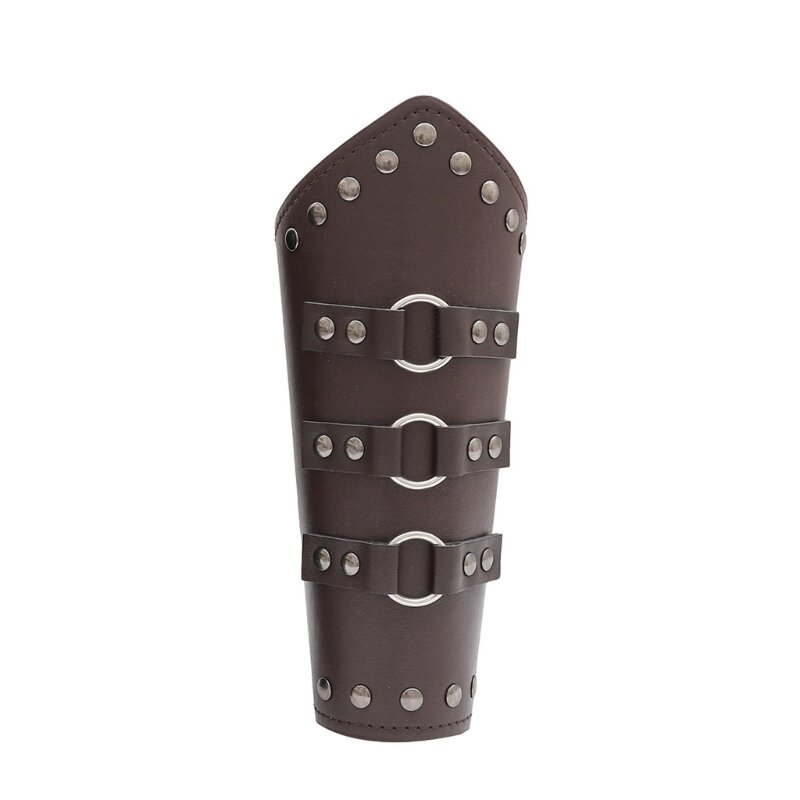 Vintage Cosplay Wrist Bracer with Rivet Decor Adult Adjustable Cycling Wristband Dropship
