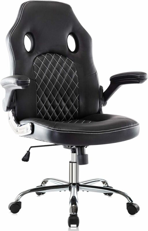 Silla ergonómica de cuero PU para juegos, sillón de escritorio con espalda alta, giratoria, ajustable, para tarea Lumbar