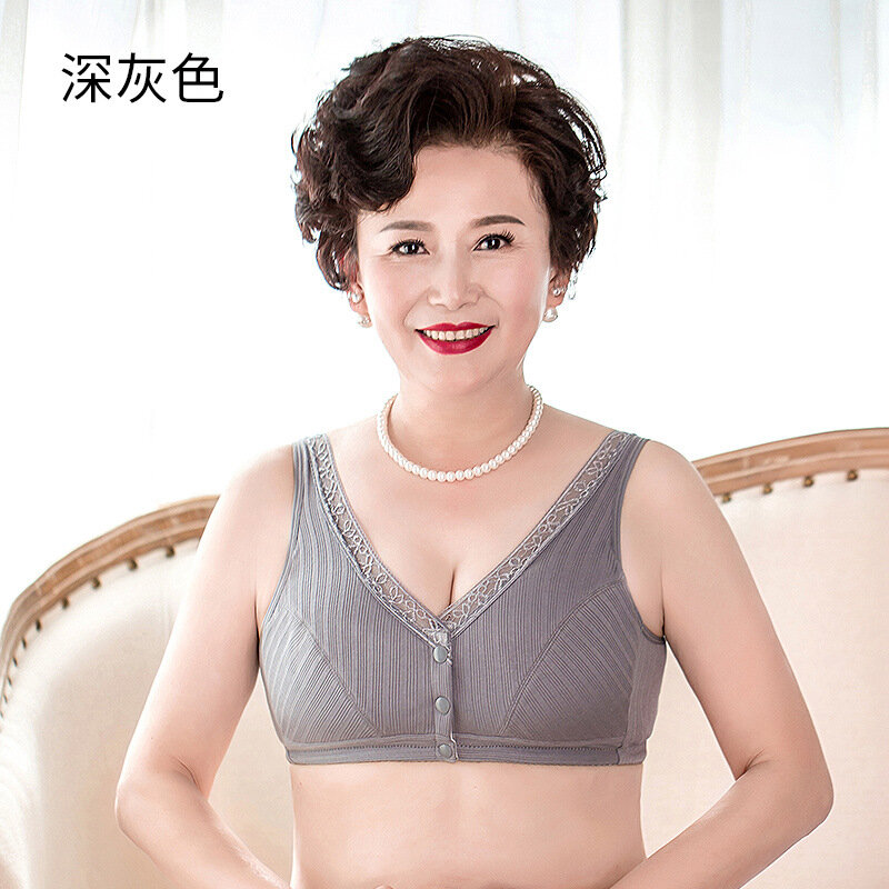 Women large size front opening Elderly bra comfortable fit breathable Grandmothe underwear healthy Vest wide sling Bra