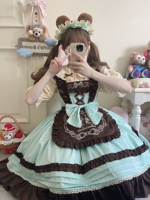 Kawaii Lolita Dress Women Girls JSK Lolita Kawaii Cute Lace Bowknot Tea Party Dresses Ruffles Cosplay Summer Slip Cake Dress