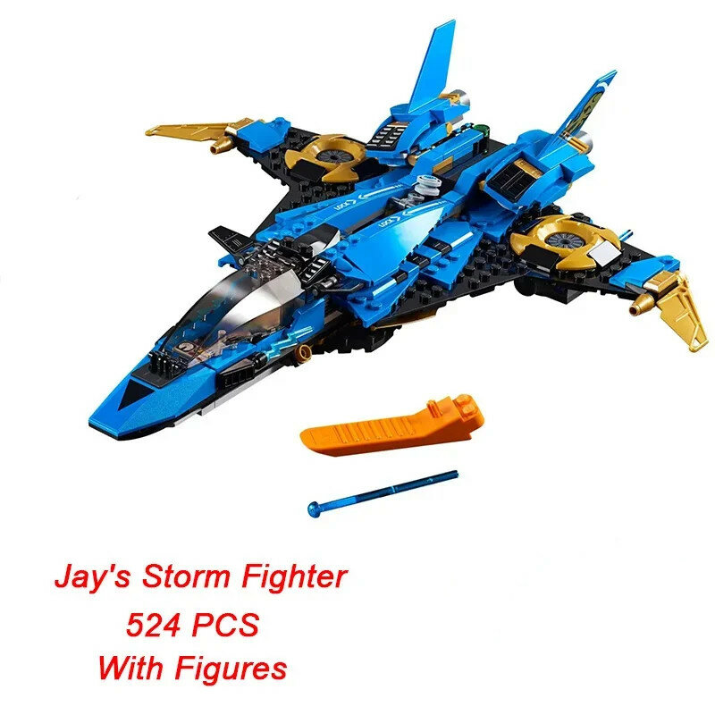 524pcs Jay Storm Fighter Building Blocks Jet Flying Machine 06096 mattoni compatibili 70668 giocattoli per bambini regali di natale