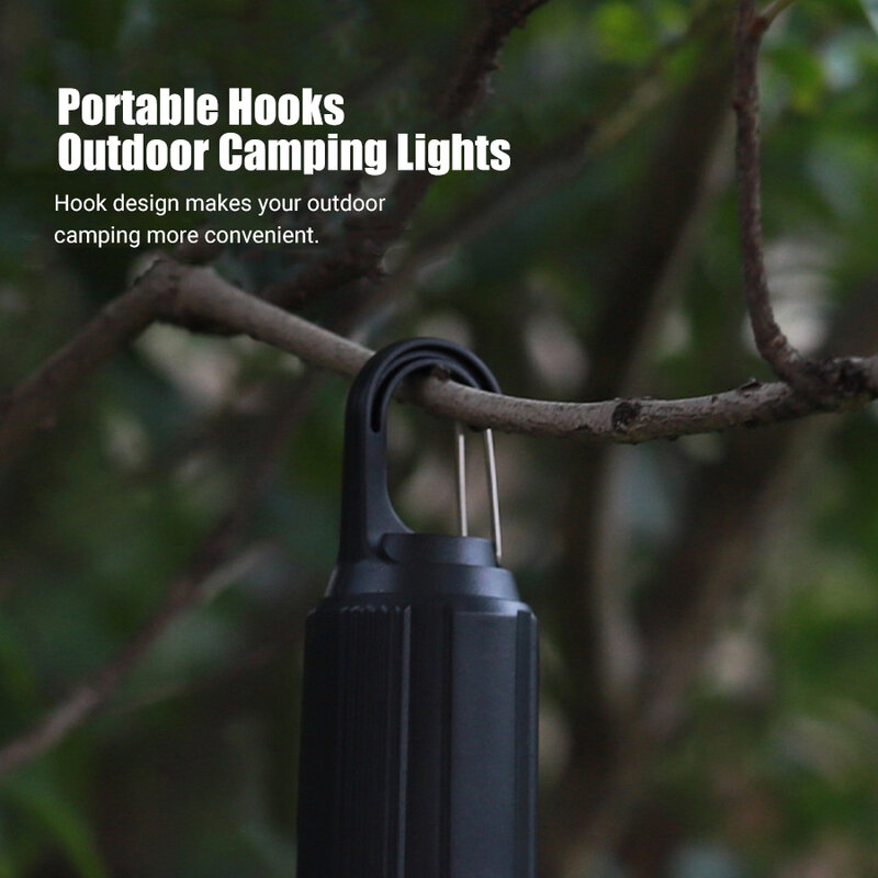 Lampu berkemah LED, lampu gantung tenda anti air Tipe C isi daya, lampu berkemah mendaki olahraga hiburan 400mAh