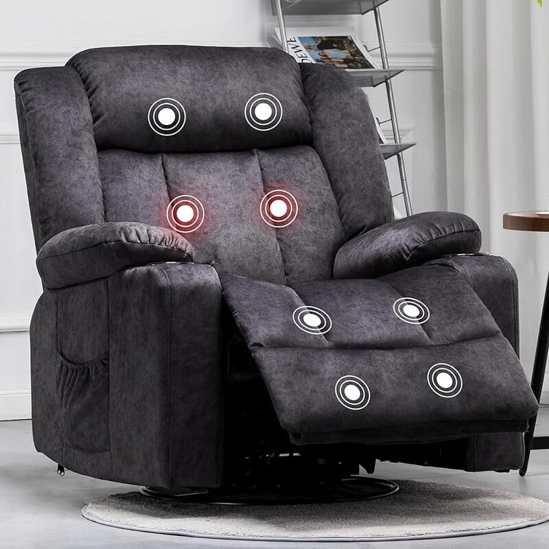 Массажное кресло-качалка с подогревом, вращающееся на 360 градусов