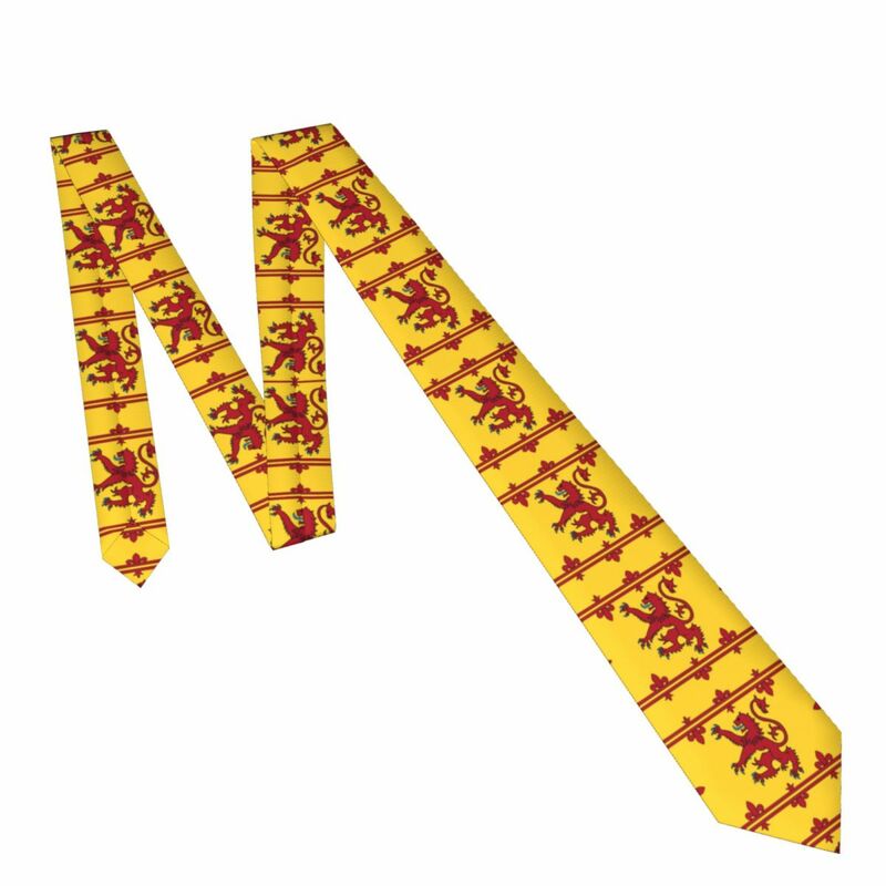 Corbata clásica ajustada de Escocia para hombre, corbatas con bandera de León, cuello estrecho, corbata informal delgada, accesorios de regalo
