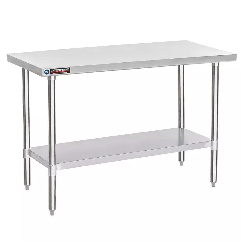 Cozinha Ilha Workstation com prateleira ajustável, mesa de aço inoxidável durável, NSF Certified Work Table, Cooki, 24x6 Polegada