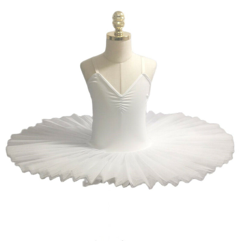 Falda de tutú de Ballet blanco, vestido de Ballet de Lago de los Cisnes, disfraz de actuación para niños, ropa de danza del vientre para escenario