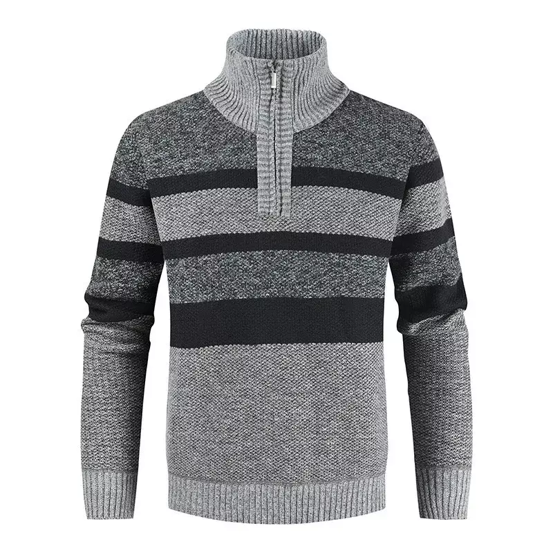 Sweater pria rajut kasual, kardigan kasmir hangat setengah ritsleting, mantel Sweater musim gugur musim dingin 2021