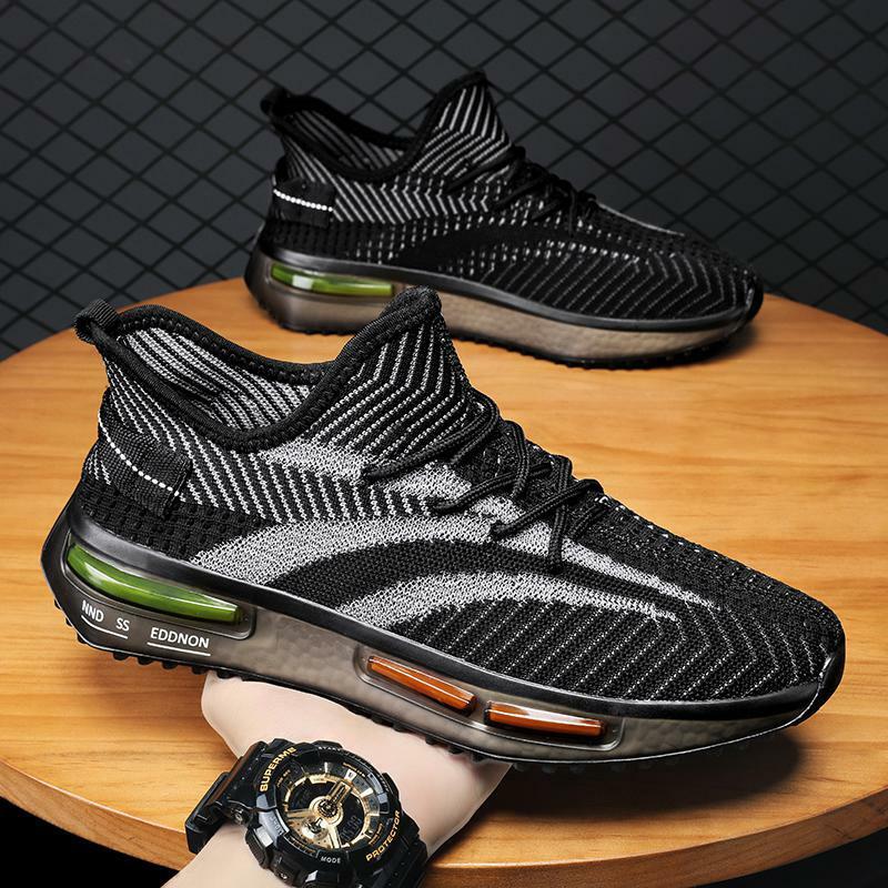 Летняя мужская обувь, сетчатые туфли из вискозы, повседневные кроссовки для бега, онлайн-авторитетная обувь, дышащая мужская обувь для студентов