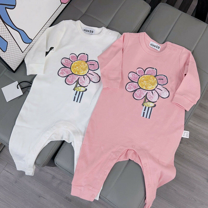 Vêtements pour nouveau-né garçon et fille, joli motif fleuri imprimé, costume de batterie