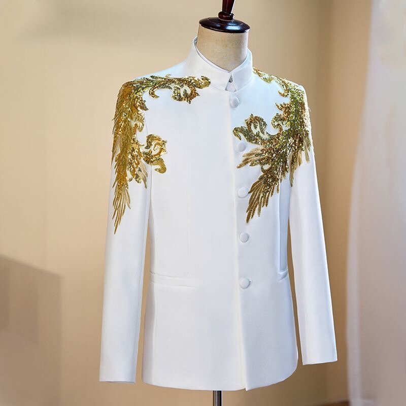 XX506Oriental groom suit high-end banquet light luxury design temperament suit all-match