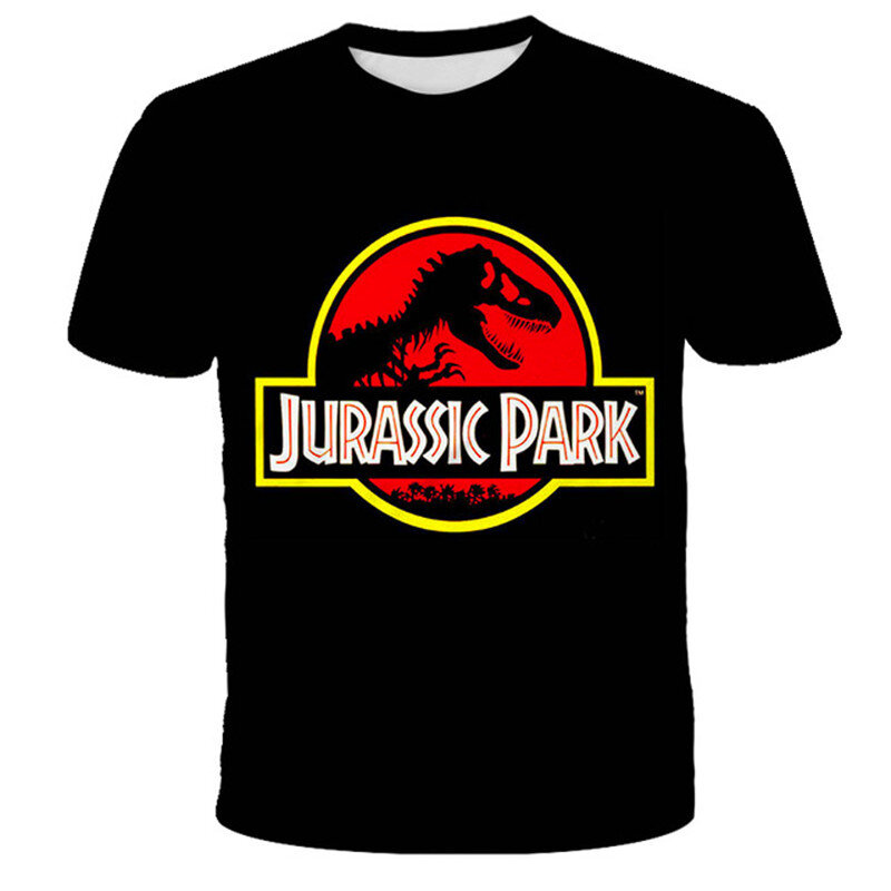 Детская футболка с 3d-рисунком динозавра, летняя повседневная футболка для мальчиков и девочек с принтом животных, 2024