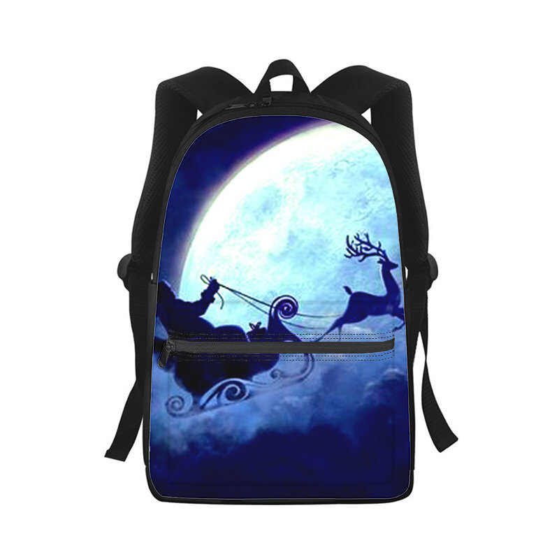 Christmas Santa Claus Men Women Backpack 3D Print Fashion Student School Bag Laptop Backpack Kids Travel Shoulder Bag