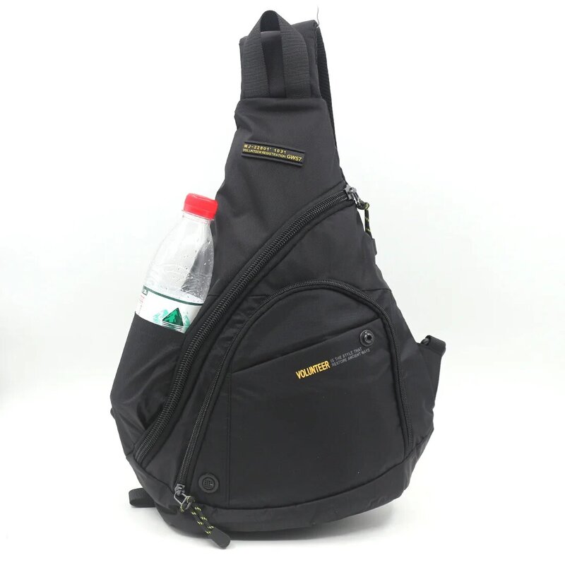 Mode Single Rucksack Rucksack mit Wasser flasche/Wasserkocher Tasche Militär Cross Body Messenger Brusttaschen Daypack Rucksack