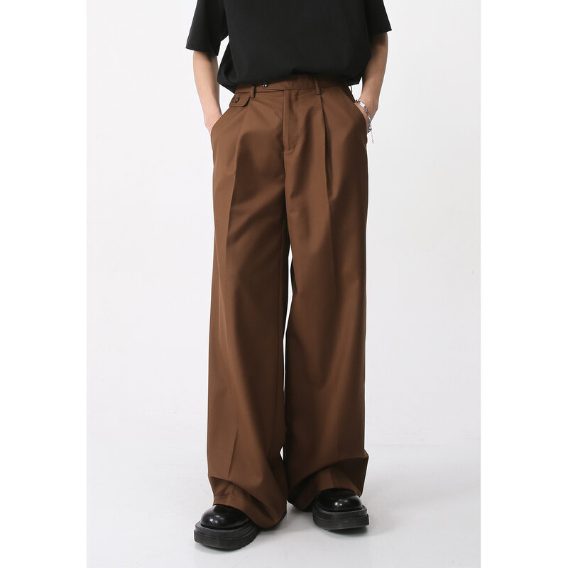 เสื้อผ้าผู้ชาย MODE Korea กางเกงขายาวหลวมทรงแบ็กกี้สีพื้นเรียบง่าย, เสื้อผ้าลำลองใหม่ฤดูใบไม้ผลิฤดูร้อนกางเกงผู้ชาย