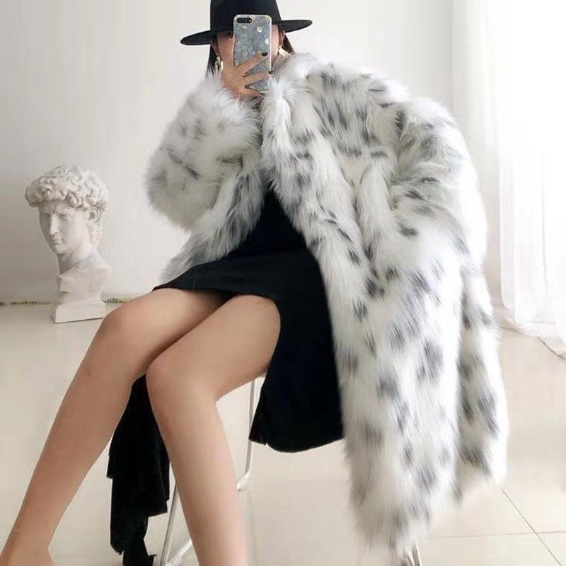 Chaqueta de piel Artificial de lujo para mujer, cárdigan elegante, informal, cálido, talla grande, a la moda, invierno, 2024