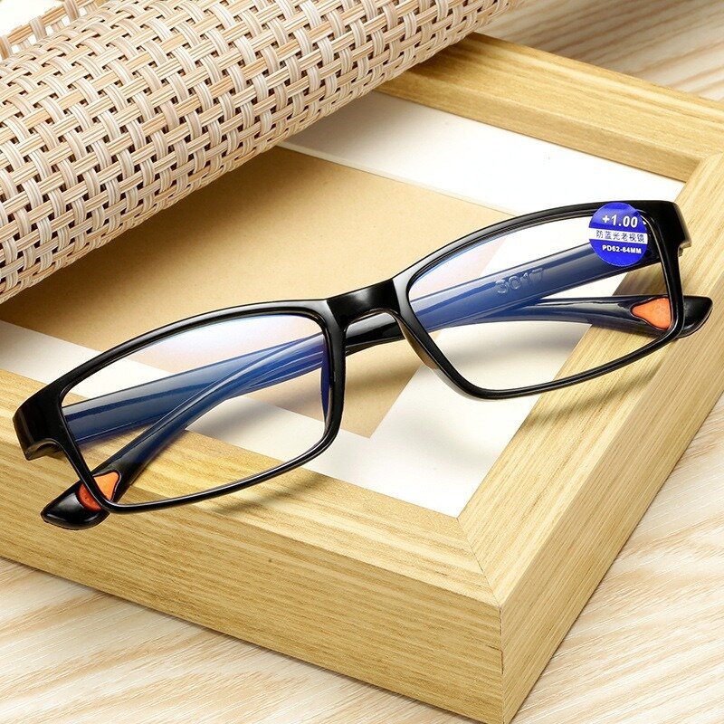 남녀공용 초경량 안티 블루 독서 안경, 안티 블루 라이트 노안 안경, 원시 안경, + 1.5 + 2 + 2.5 + 3 + 3.5 4