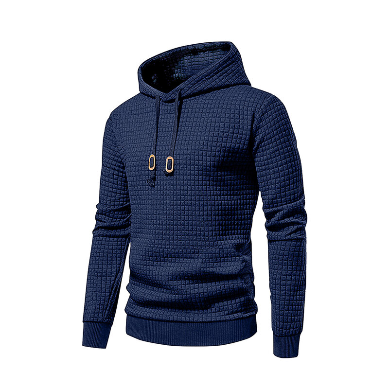Autumn Sports Casual Mens Sweatshirt Fashion Simple Solid Color Long Sleeve Hoodie Slim Running Fitness Knitted Top Pullover
