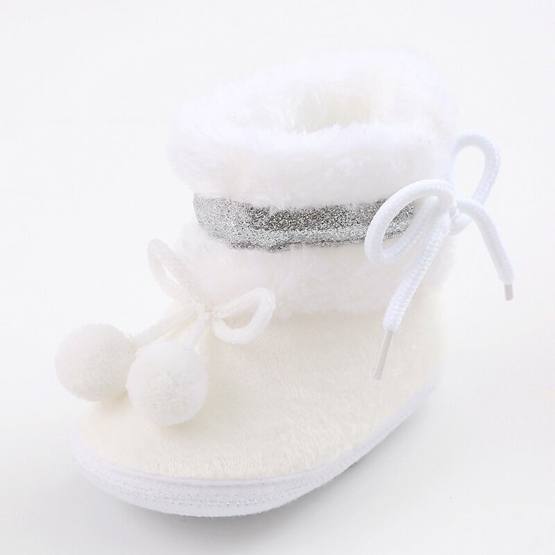 Pluszowe patchworkowe dziecięce buty z antypoślizgowymi podeszwami i bawełnianą wyściółką-miękkie i urocze śniegowce dla małych dzieci w wieku 0-18 miesięcy