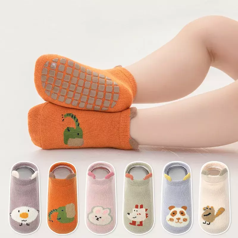 Kaus kaki bayi anti selip, kaus kaki pendek katun lembut musim semi dan panas untuk balita anak laki-laki dan perempuan