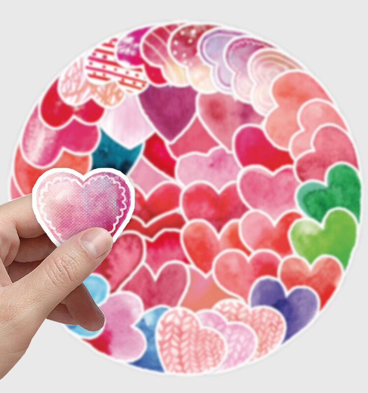 Pegatinas de dibujos animados Love Valentine Series para decoración de escritorio, adhesivos de grafiti adecuados para cascos de ordenador portátil, Juguetes DIY, venta al por mayor, 50 piezas